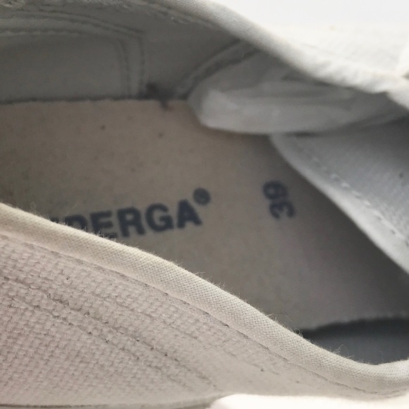 SUPERGA white canvas sneakers 39 8.5 9 shoes - Picture 3 of 7